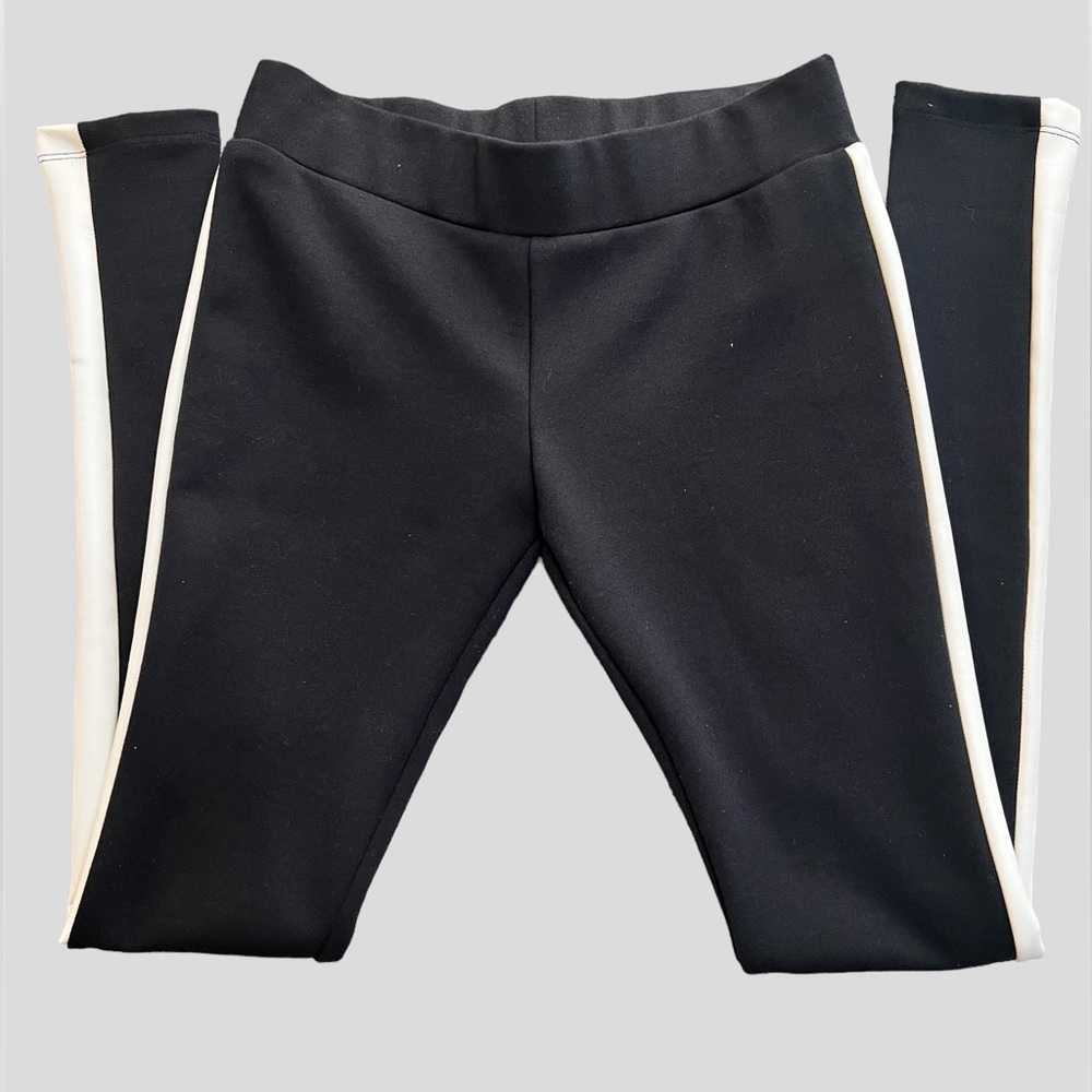Drew Leggings with White Faux Leather Sides